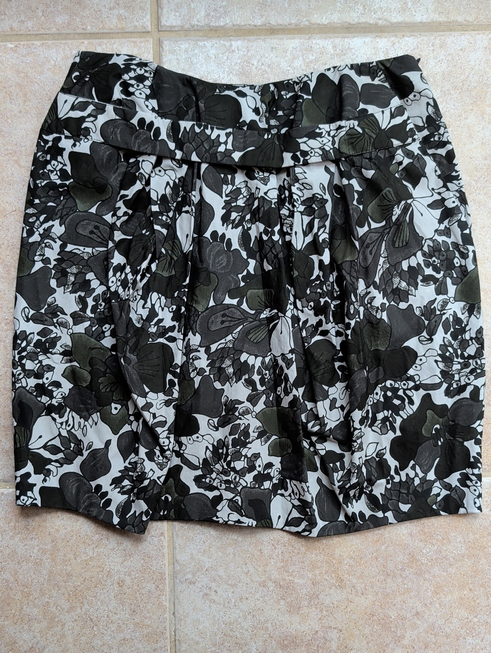 Marni Green Pink A-Line Floral Midi Skirt S